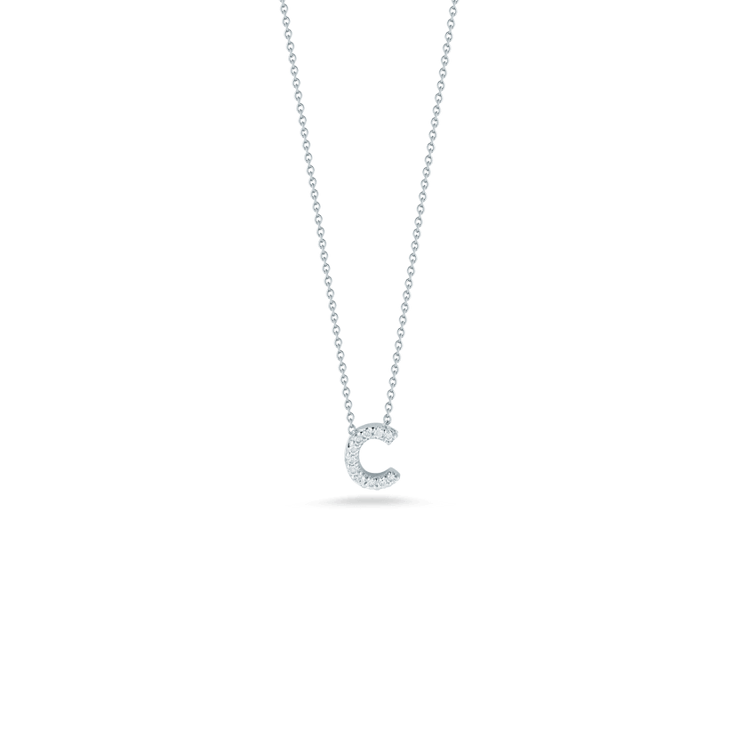 Love Letter C Pendant with Diamonds