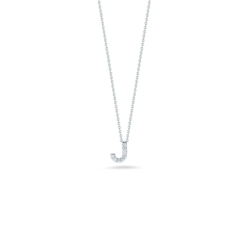 Love Letter J Pendant with Diamonds