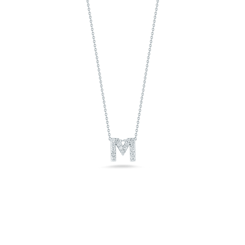 Love Letter 'M' Pendant with Diamonds