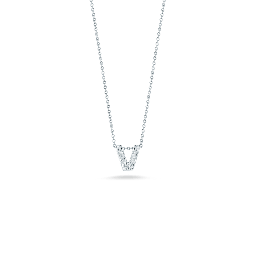 Love Letter 'V' Pendant with Diamonds
