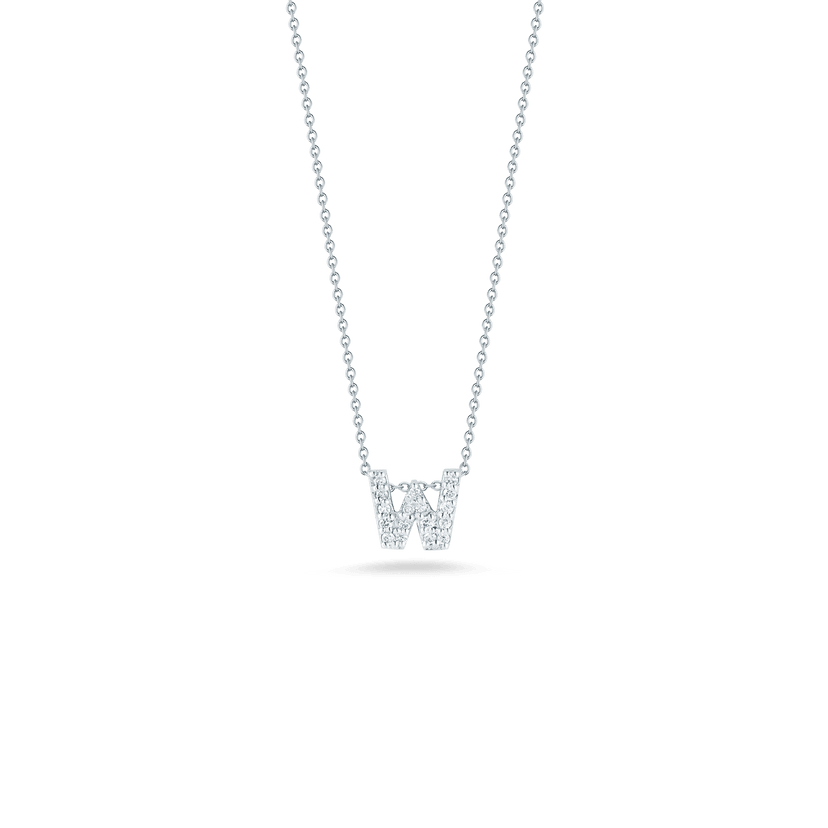 Love Letter 'W' Pendant with Diamonds