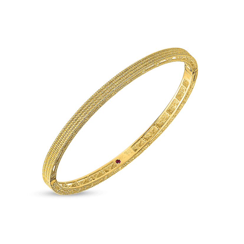 Yellow Gold Symphony Barocco Oval Bangle