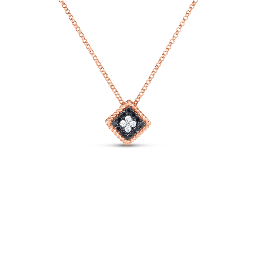 Rose Gold Palazzo Ducale Black and White Diamond Small Pendant