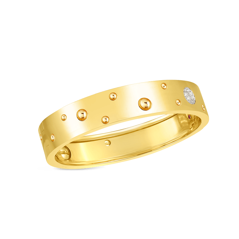 Yellow Gold & Diamond Accent Pois Moi Luna Med Bangle