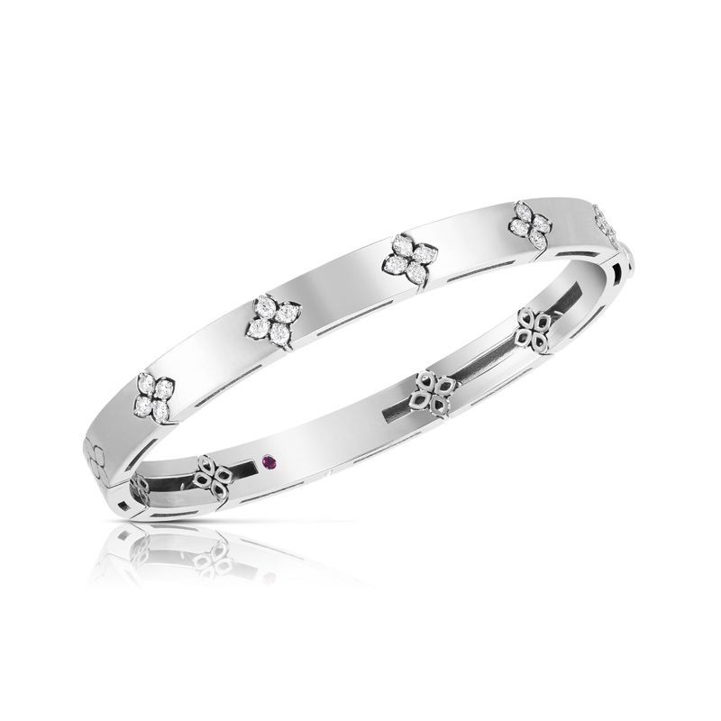 18k White Gold Verona Narrow Width Bangle