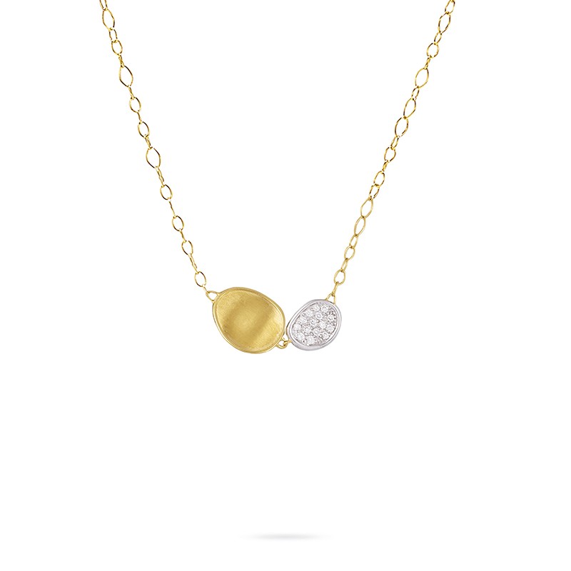 Lunaria Gold and Diamond Pave Pendant