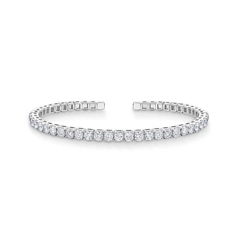 18k White Gold Diamond Flex Bangle