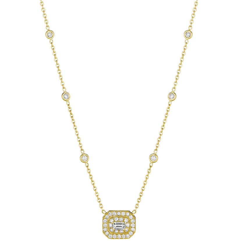 Mid Emerald Cut Art Deco Necklace