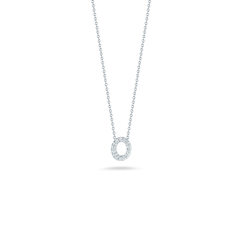 18k White Gold Initial O Loveletter Necklace