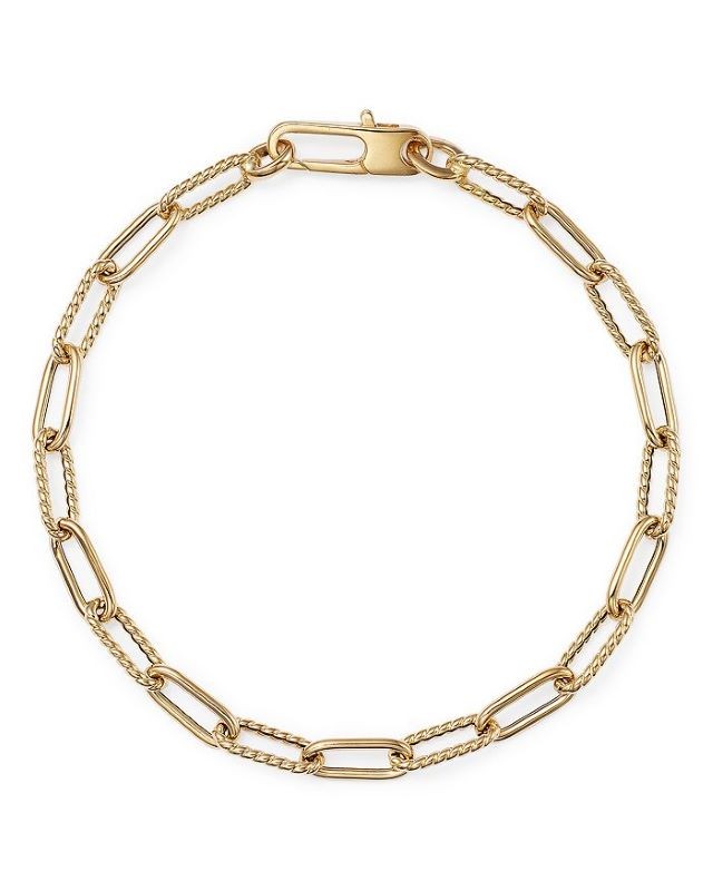 18k Yellow Gold Paperclip Chain Bracelet