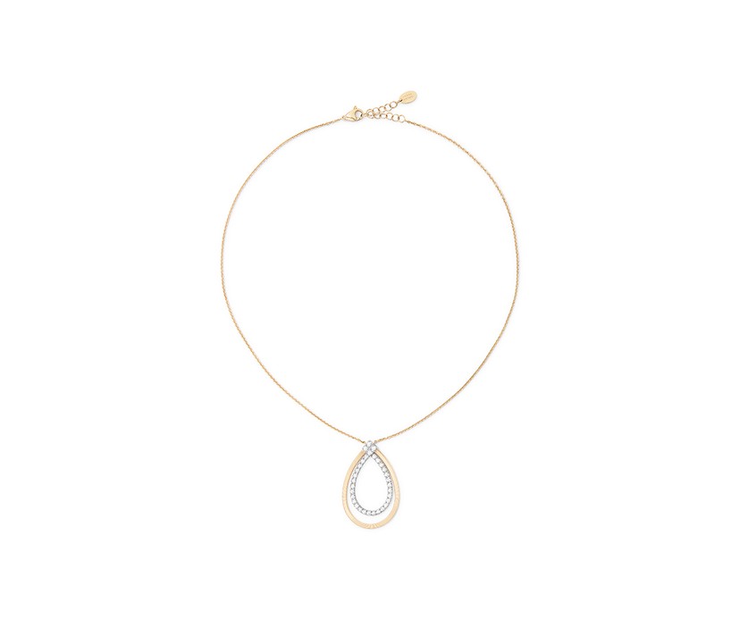 18K Yellow Gold Pendant Necklace With Diamonds