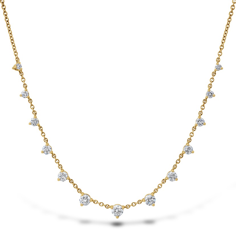 18k Yellow Gold Essentials 13 Stone Necklace