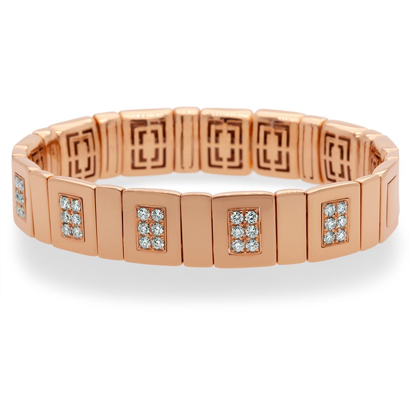 18k Rose Gold Diamond Bangle Bracelet