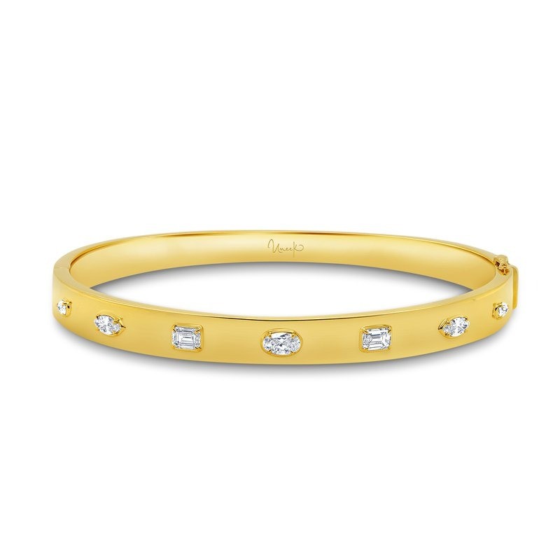 18k Yellow Gold Multi Shape Diamond Bangle