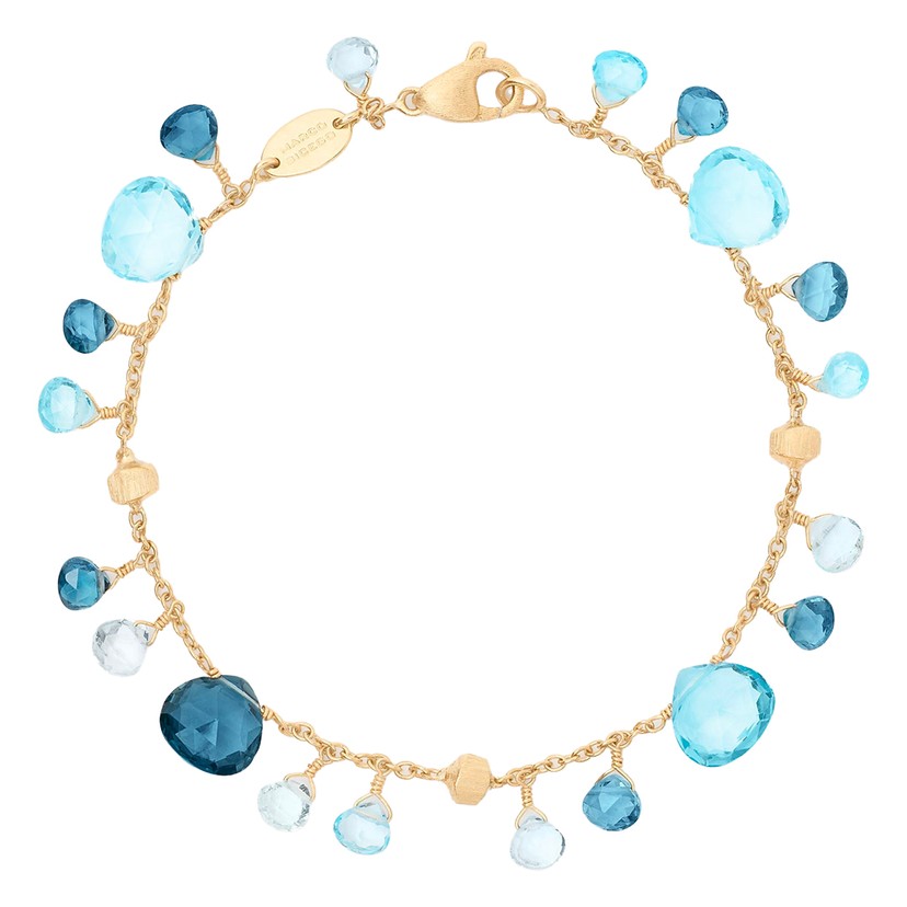 18K Yellow Gold Mixed Topaz Single-Strand Bracelet