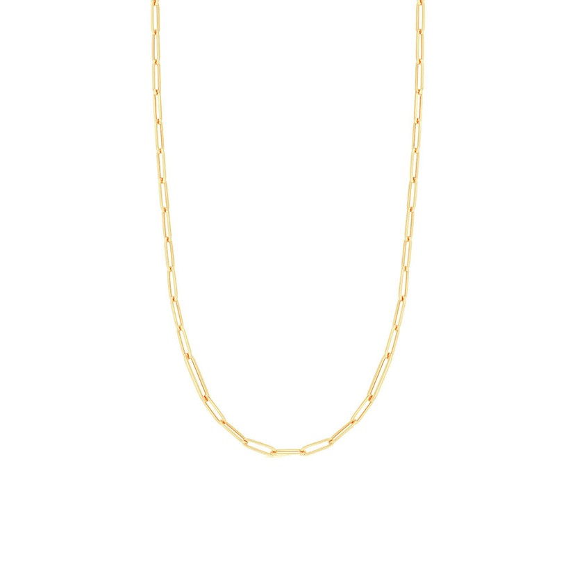 18k Yellow Gold Paperclip Chain Necklace