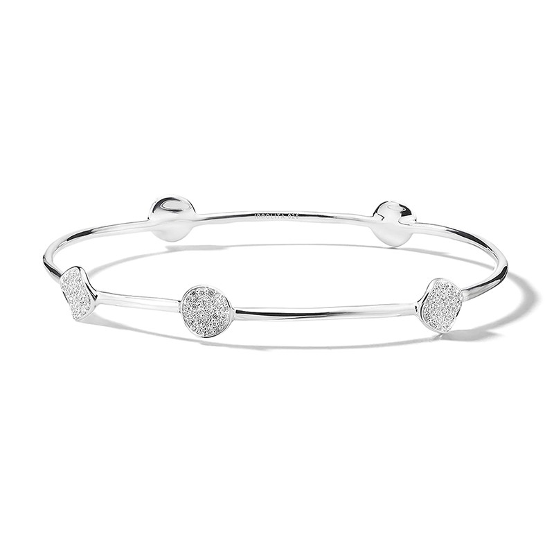 Sterling Silver Stardust Diamond Bangle