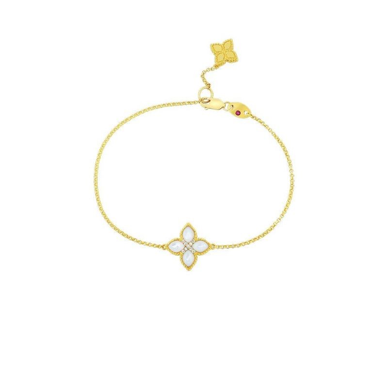 18k Yellow Gold Venetian Princess Mother of Pearl Bracelet