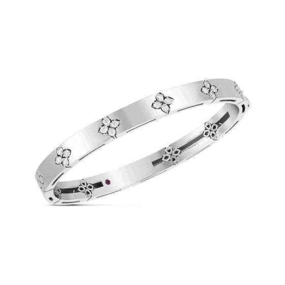 18k White Gold Love In Verona Diamond Bangle