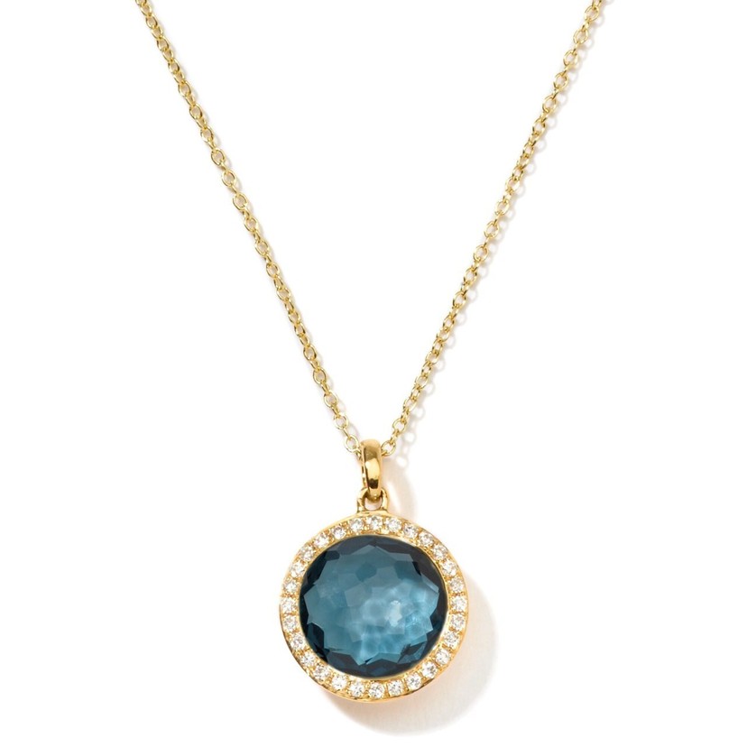 Small Pendant Necklace in 18K Gold with Diamonds