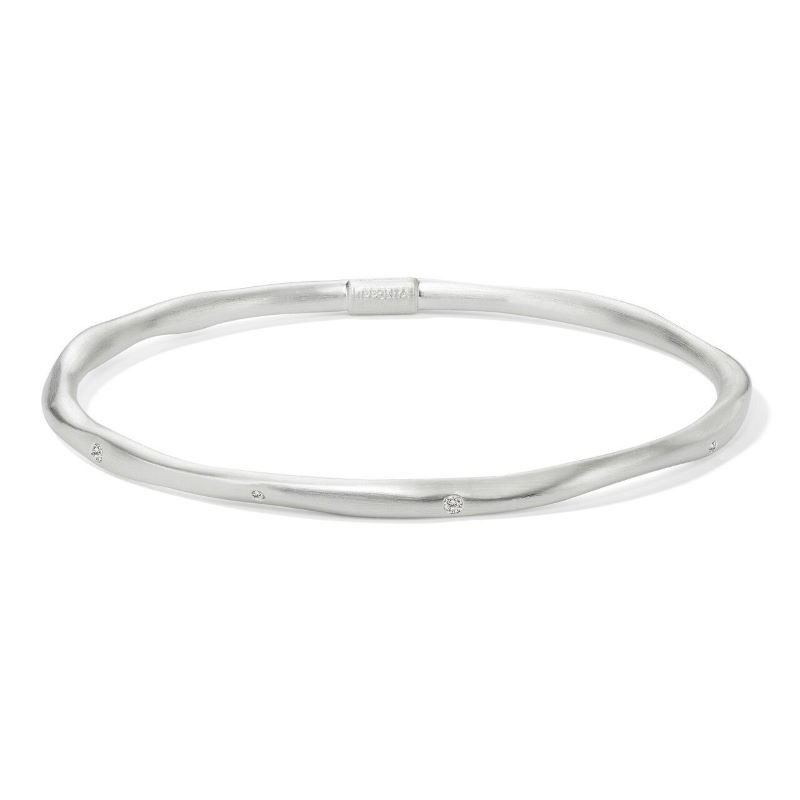 Silver Diamond Bangle 