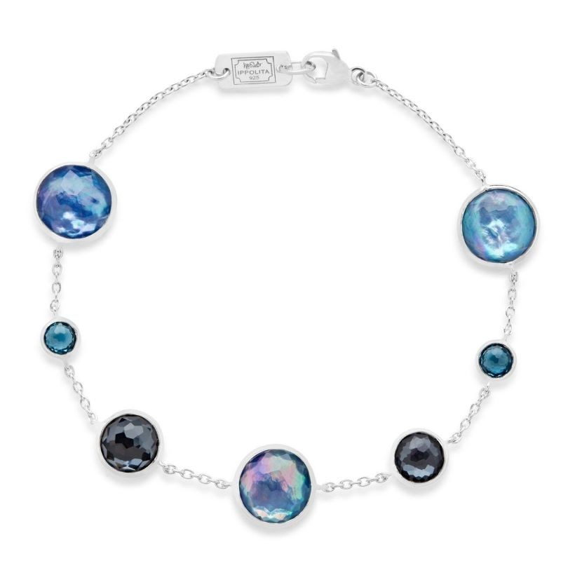 Sterling Silver Lollipop 7 Stone Bracelet