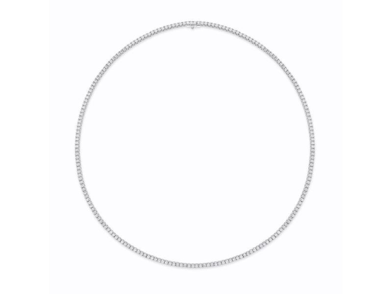 18k White Gold Diamond Tennis Necklace 