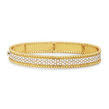 18k Yellow Gold 3 Row Oval Bangle Bracelet