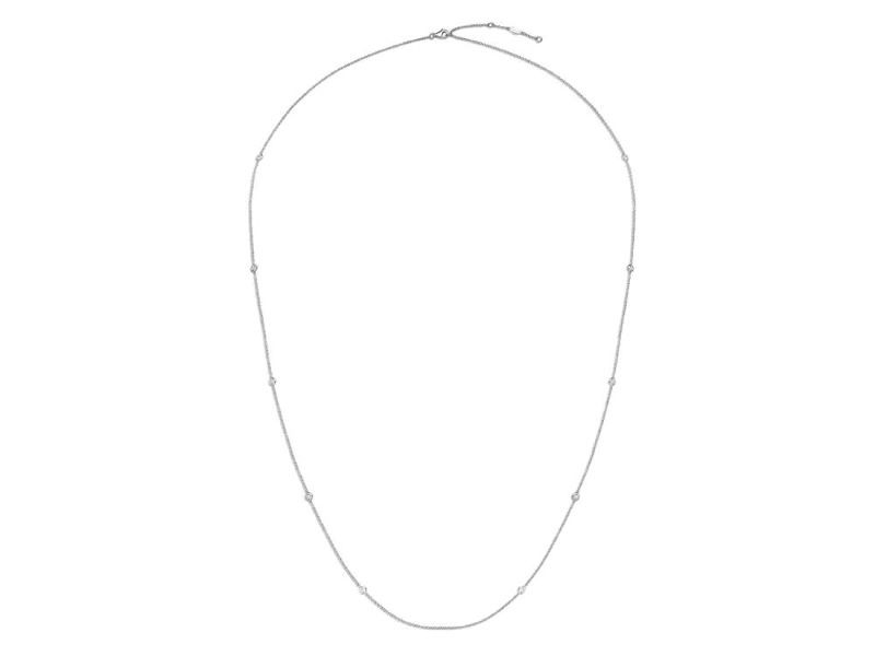 18k White Gold Dazzling By The Yard Diamond Necklace
