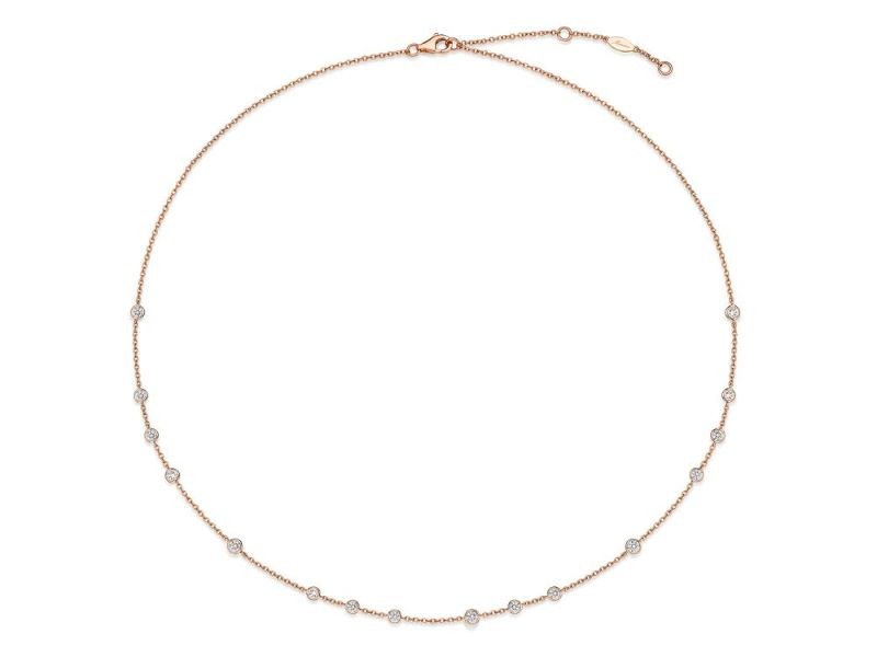 18k White Gold Cascade Diamond By The Yard Necklace