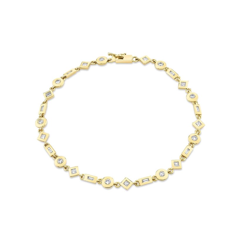 14k Yellow Gold Diamond Tennis Bracelet