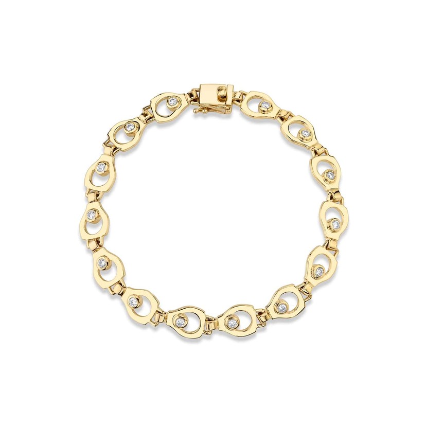 14k Yellow Gold Signature Infinity Diamond Bracelet