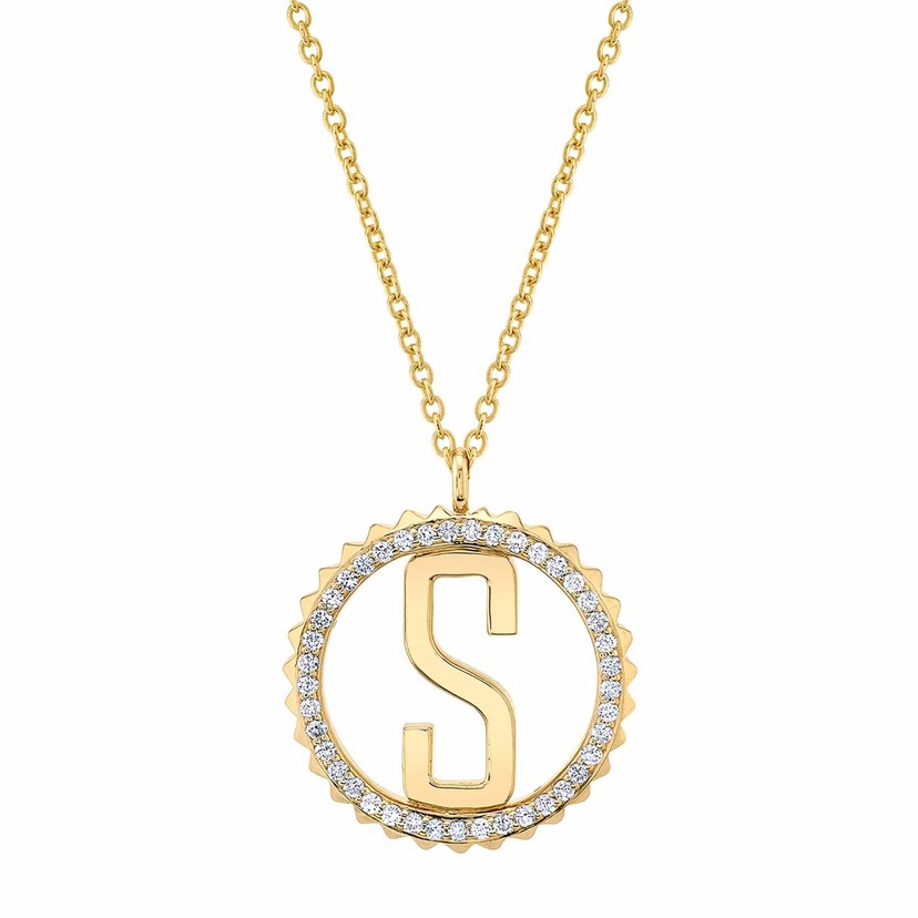 14k Yellow Gold Tetra S Initial Necklace