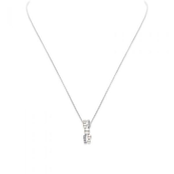 18k White Gold Akoya Pearl Diamond Necklace