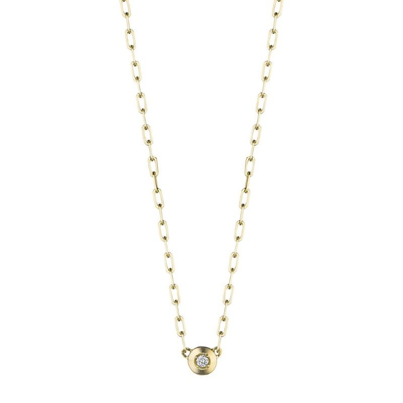 18k Yellow Gold Beveled Paperclip Chain Necklace