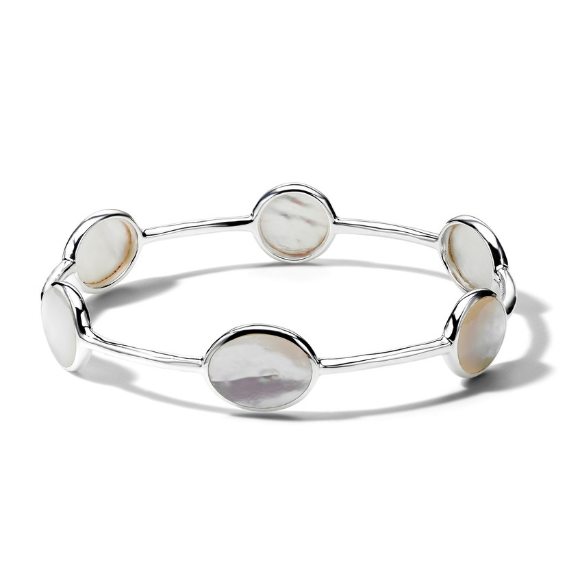 6-Stone Bangle in Sterling Silver