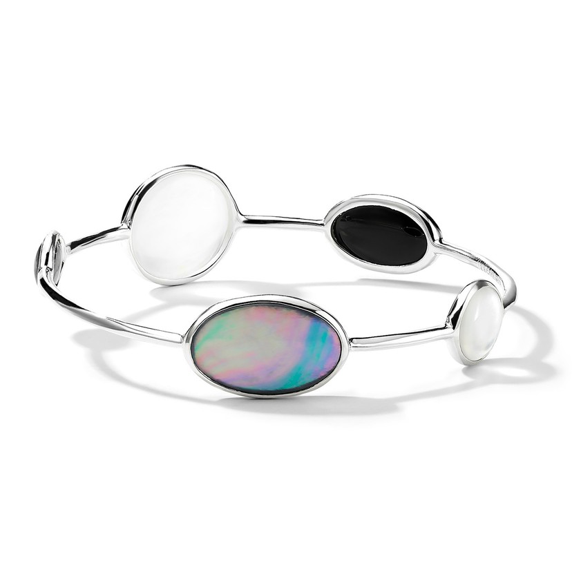 5-Stone Bangle in Sterling Silver