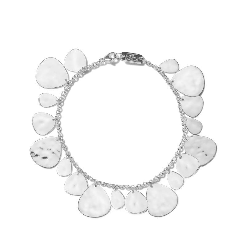 Silver Classico Crinkle Hammered Nomad Bracelet