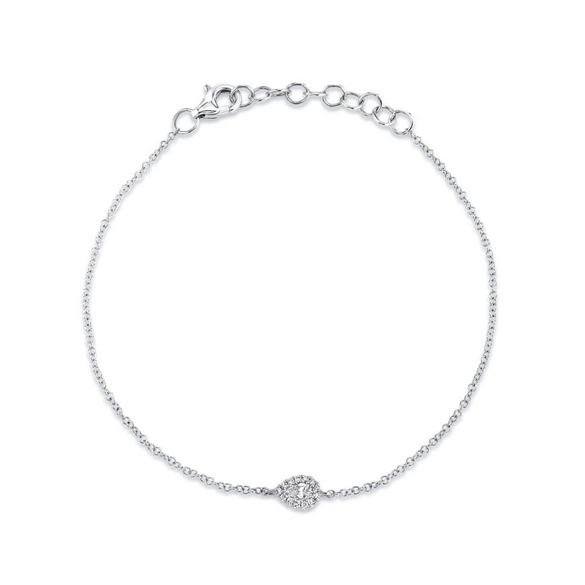 14k White Gold Pave Diamond East to West Bracelet