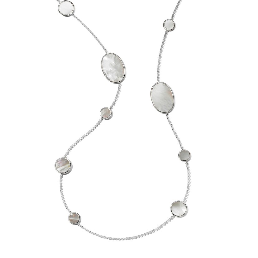 Oval Station Necklace in Sterling Silver