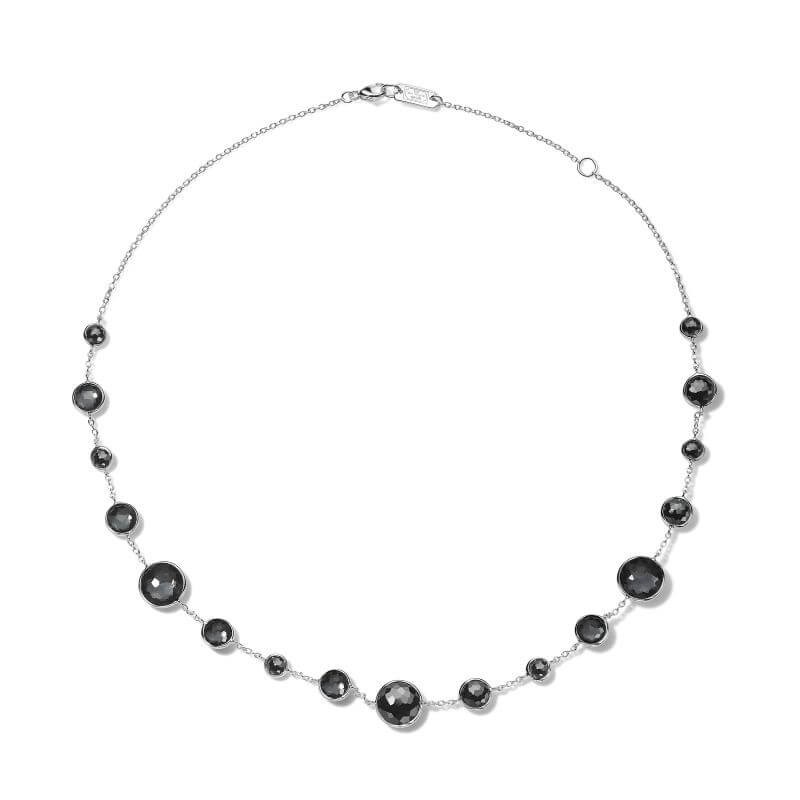Silver Lollipop Lollitini Multi Hematite and Quartz Necklace