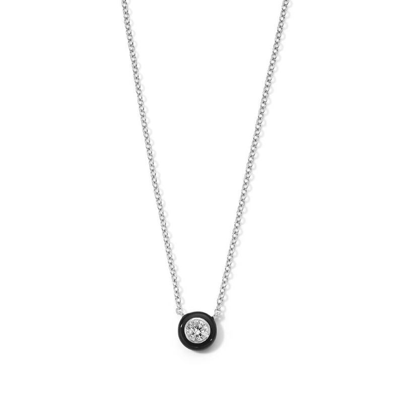 Sterling Silver Carnevale Black Ceramic Necklace