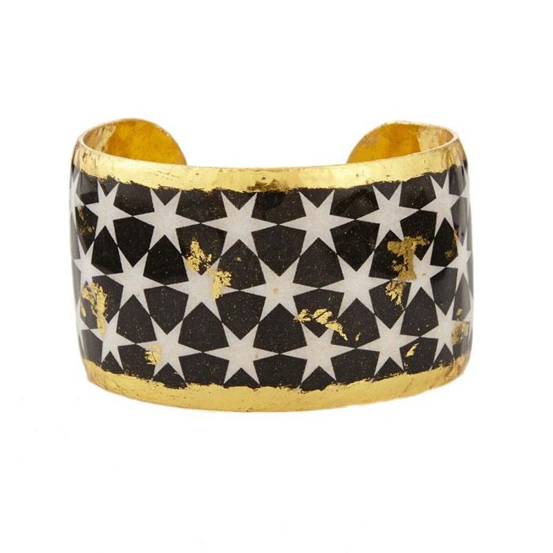 Gold Leaf Black and White Star Cuff